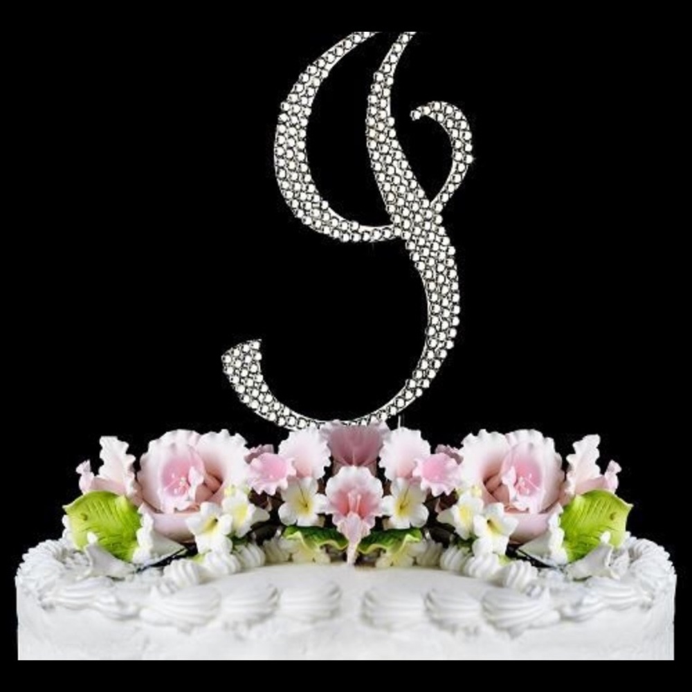 Elegance by Carbonneau Wedding Cake Topper J” Initial
